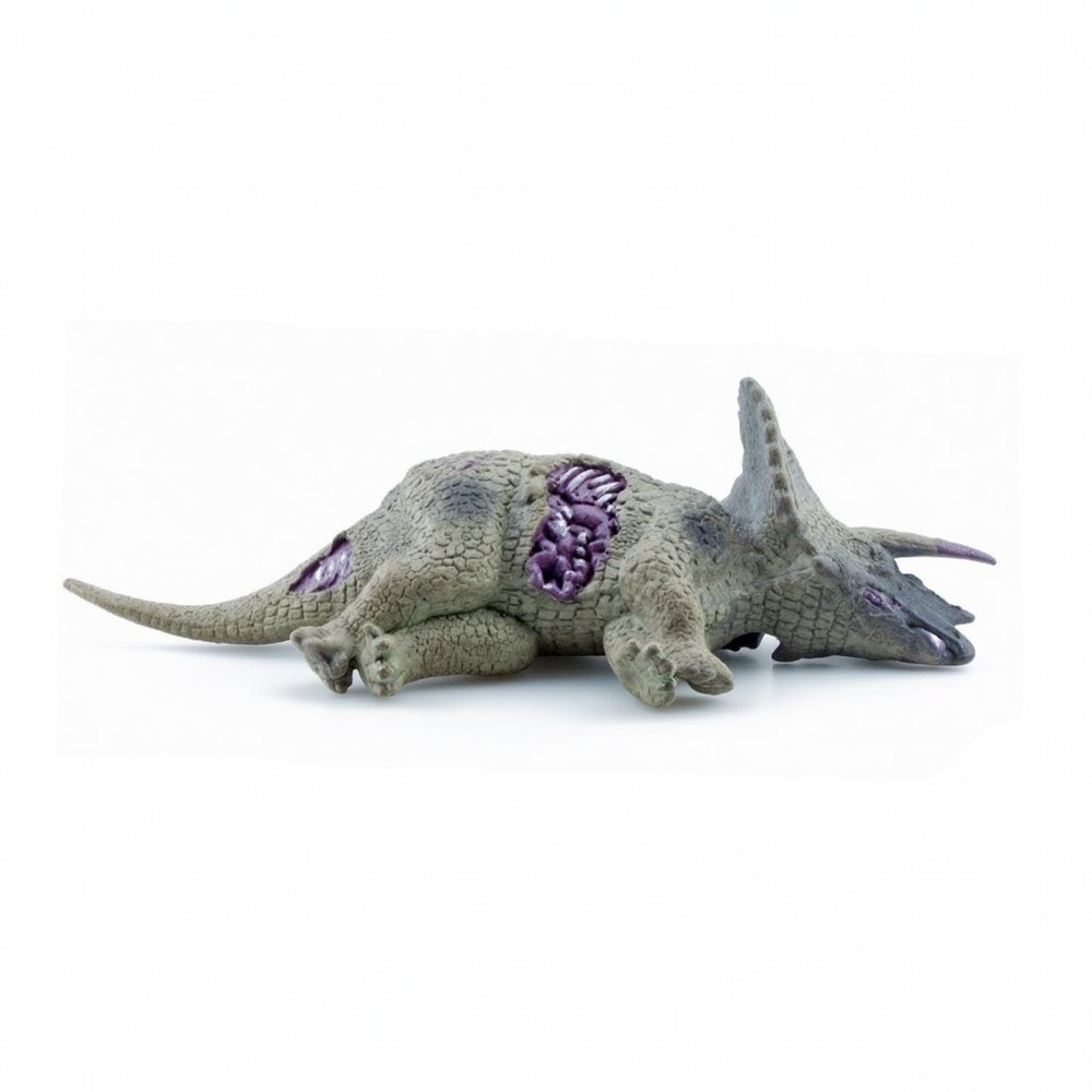 Milageto Dinosaur Carcass Figurine Realistic Figure Prehistoric for Diorama, Triceratops Carcass