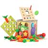 ZQsmgs 9 in 1 Wooden Activity Cube, Multi-Function Toddler Play Cube view 1