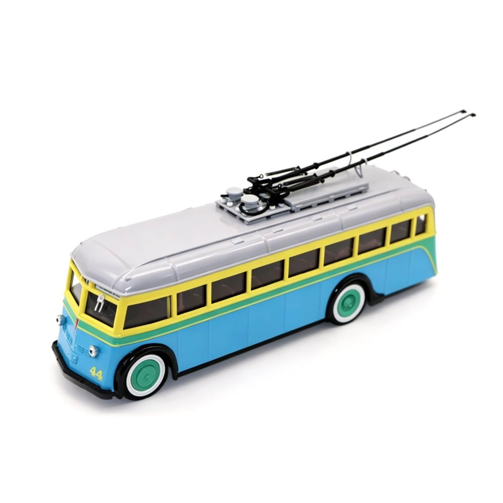 kowaku Trolleybus Model with Pantograph Diecast Trolleybus Model Collectible Toy for Desk Display