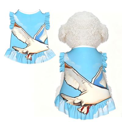 LPLSNWS Flying Seagulls X-Large Small dog and cat flared petticoat, suitable for walks, holidays, weddings, etc. Black