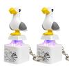 Seagull Button Keychain Fidget Toy with LED Light, Tactile Clicky Stress Relief Keycap for Office Desk (White, 2 PCS) view 1