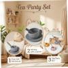 Bemonew Tea Sets for Toddlers 3-5, Educational Tea Party Set with Silicone Teapot, Cups, Coasters with Serving Spoon for Girls and Boys view 2