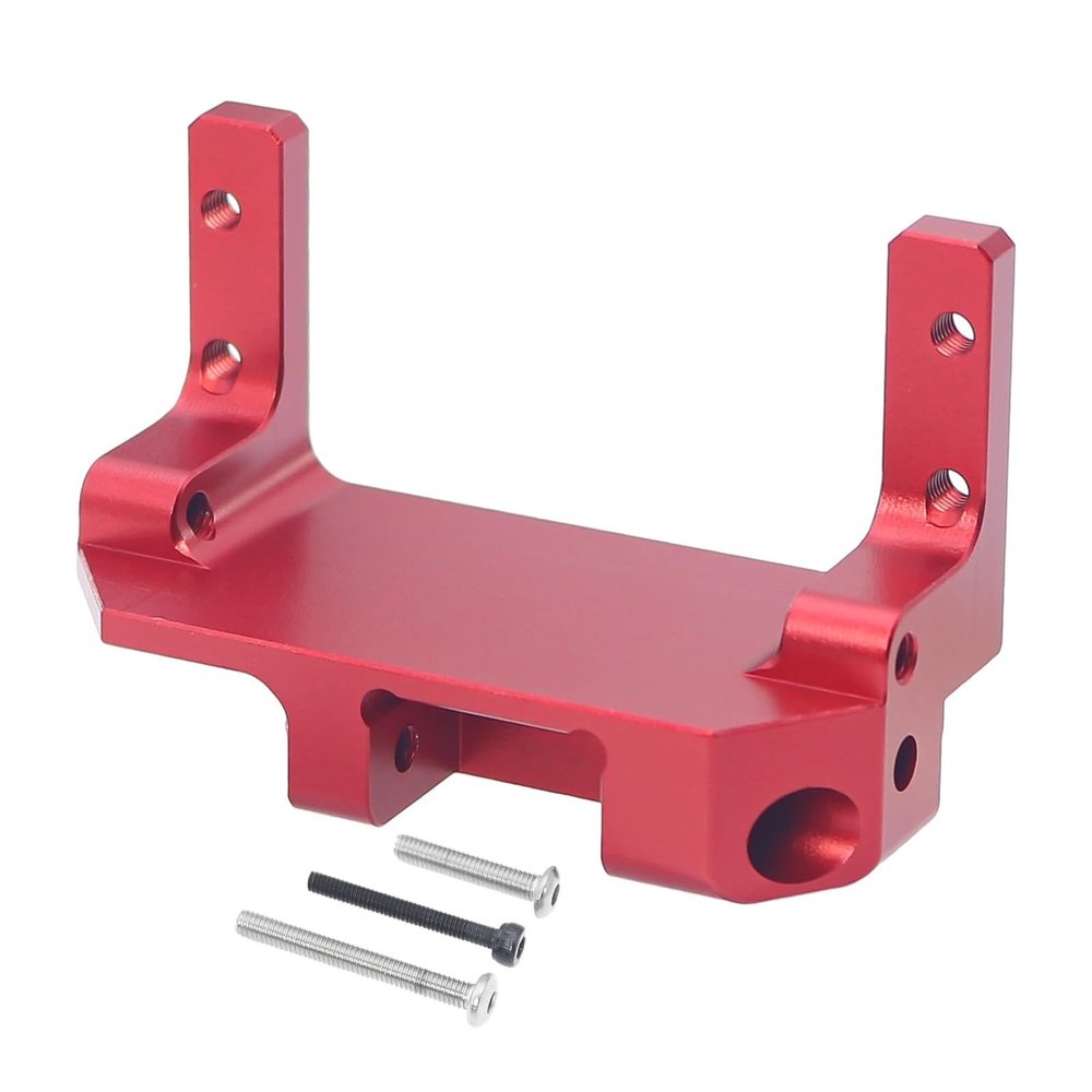RC Car Models Parts for Axial for Scx10 Iii 1/10 Rc Car Upgrade Parts CNC Aluminum Alloy Servo Mount Ar45P Portal Axle 4-Link Suspension(Red)