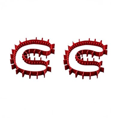 Replacement Track Set Compatible with Monster Jam Grave Digger Trax Flexible Drive Belt Style Wheel Tracks | RC Vehicle Motion Parts for Off-Road Use (red)
