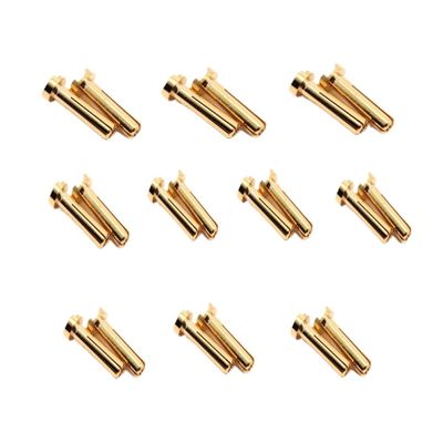 5/10/20 Pcs Plated 4.0mm 18mm Round Bullet Low Profile Male Female Connector Plug Compatible with RC Lipo ESC Motor Universal Fit Aftermarket Replacement(20pcs 4.0mm 18mm)