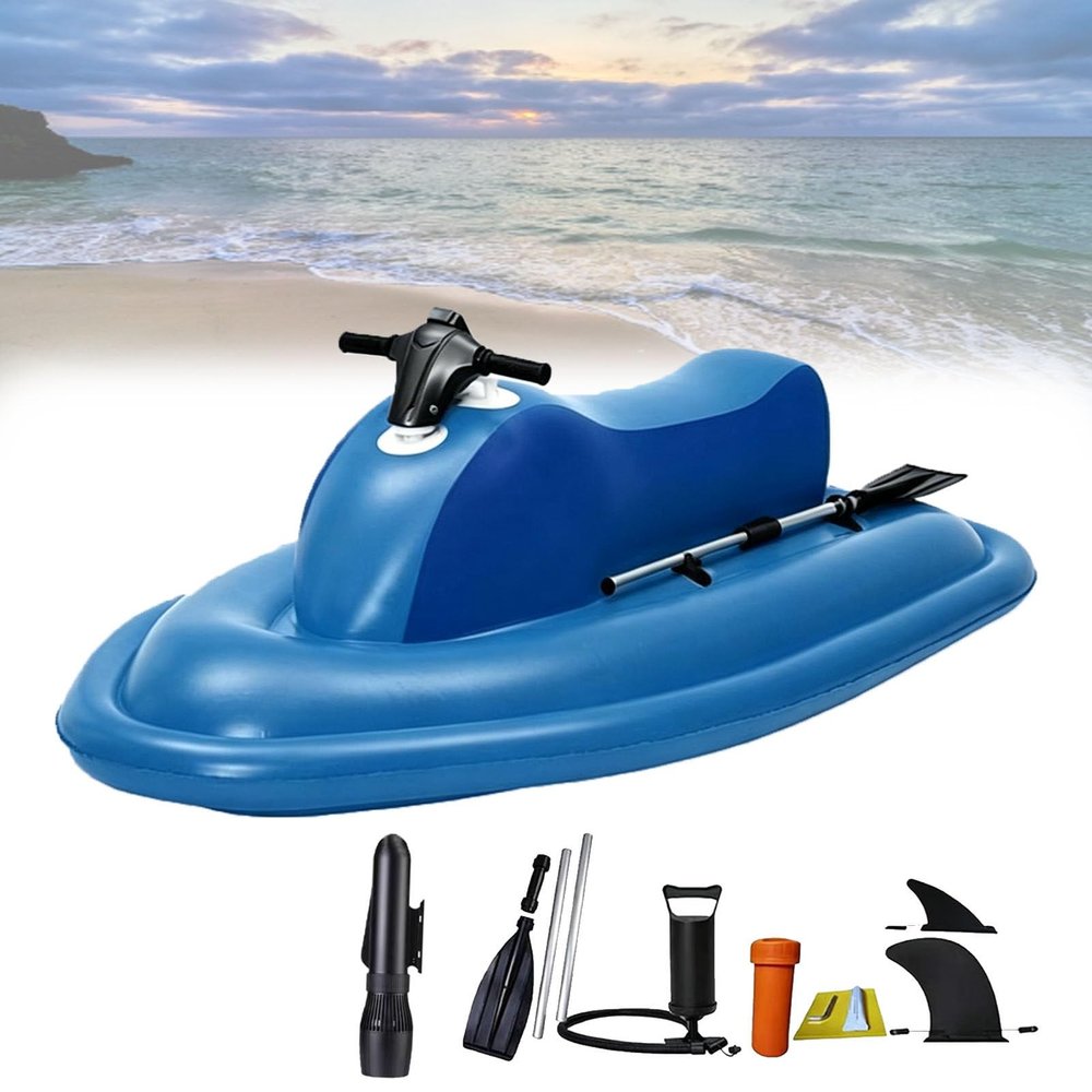Pfps Portable Electric Inflatable Jet Ski with Underwater Scooter Function, 500W Motor, 7km/h Max Speed, 130Min Runtime for Swimming, Diving & Kayaking 500w16A