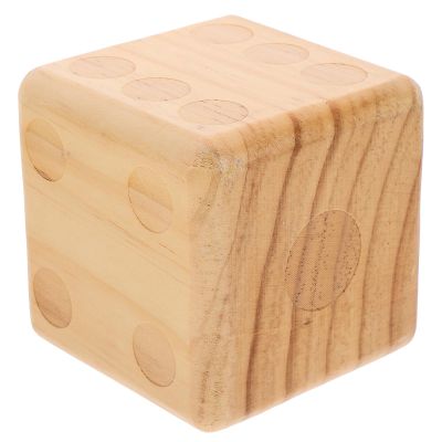 FONDOTIN Large Wooden Dice Beige Wood Dice Game Prop with Safety Round Corner Design for Backyard and Picnic Party Games for Outdoor Fun