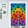 GSSNIELDC Rainbow Paws Thermal Insulated White Linen Door Curtain, Energy Saving Partition Drape Easy Install for Doorway Kitchen Bedroom view 3