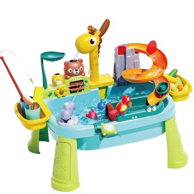 Ginwrek Sensory Table Water Table for Toddlers 1-3 Multifunctional Sensory with Electric Pump, Blue