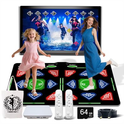 OZLET HDMI Dance Mat 885 Songs,1000 Games, 81 MTV Videos.64GB Storage Dance pad Combines Dance,Yoga, Aerobics, Running,Sports, and Puzzle Games.A Prestigious Gift for Boys & Girls. Flannel Material