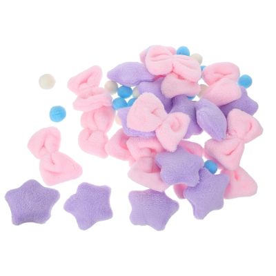 VOSAREA Cute Plush Door Curtain for Bedroom Bowknot and Star Shapes, Easy to Change No-Drill Installation, for Home Decor and Fairytale Themed Room, Doorway Garland Strings