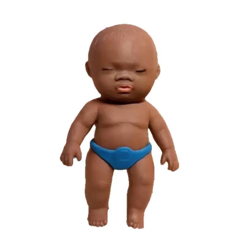 Natasha Black Doll Squishy Stress Relief Toy, 14cm Large Brown Natasha Squishy Toy, TPR Outer with Sand Filling, Stress Relief Fidget Toy for All Ages(1pcs,Pants Color Random)