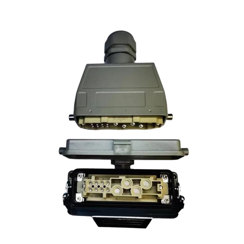 High Current HDC-HK-004/8-12 Heavy-Duty Connector 12-pin Aviation Waterproof Connector Socket 80A + 16A / 500V PG29 Heavy-Duty Connector