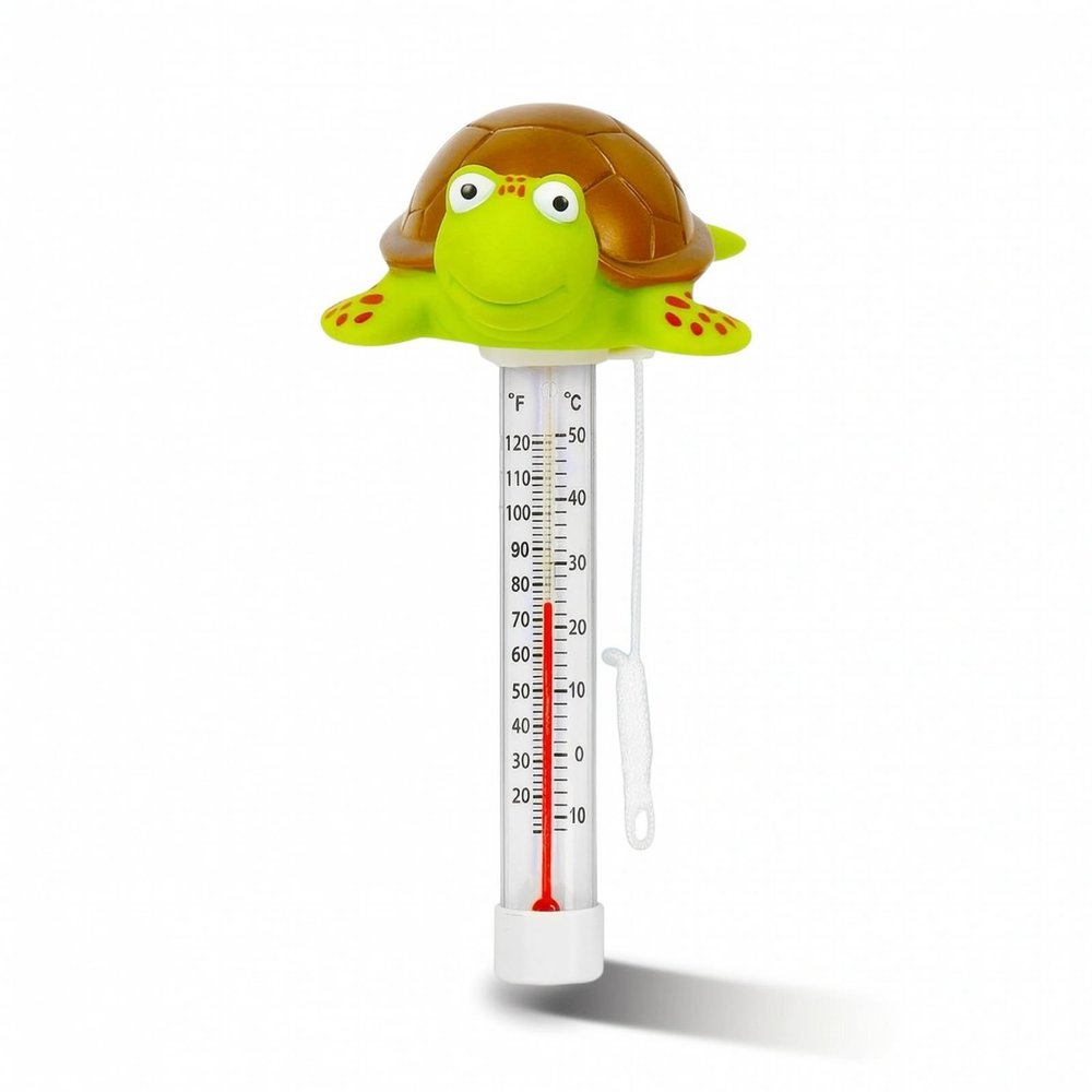Bffcnl Turtle Thermometer Cute Buoyant Thermometer with Cord Easy-Reading for Kids