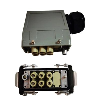 H 70A high Current Heavy-Duty Connector 6-pin 8-pin Aviation Waterproof Connector Socket with Screw Connection Cable M32(6 pins top line)
