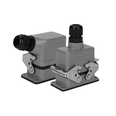 HDC HE Heavy Duty Connector 6/10/16/24/32/48 pin top/Side Socket Aviation Connector Rectangular Waterproof Wire(32 Core Top Entry)