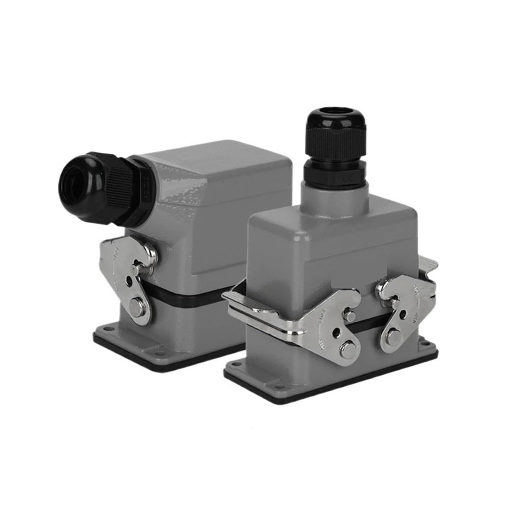 HDC HE Heavy Duty Connector 6/10/16/24/32/48 pin top/Side Socket Aviation Connector Rectangular Waterproof Wire(32 Core Top Entry)