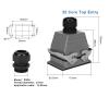 HDC HE Heavy Duty Connector 6/10/16/24/32/48 pin top/Side Socket Aviation Connector Rectangular Waterproof Wire(32 Core Top Entry) view 2