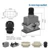 HDC HE Heavy Duty Connector 6/10/16/24/32/48 pin top/Side Socket Aviation Connector Rectangular Waterproof Wire(32 Core Top Entry) view 4