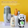 Ahgsup Wooden Nesting Dolls Animal Nesting Dolls Russian 5 Layer Cute Animal Patterns Handcrafted Schima Wood for Home Bedroom Decor Gift view 2