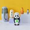 Ahgsup Wooden Nesting Dolls Animal Nesting Dolls Russian 5 Layer Cute Animal Patterns Handcrafted Schima Wood for Home Bedroom Decor Gift view 4