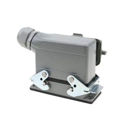 Rectangular Heavy Duty Connector HDC-HE-16-5 Waterproof Aviation Industry 16 core Connector Socket with Cover 500V 16A(Dark Grey)