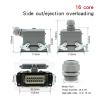 Rectangular Heavy Duty Connector HDC-HE-16-5 Waterproof Aviation Industry 16 core Connector Socket with Cover 500V 16A(Dark Grey) view 3