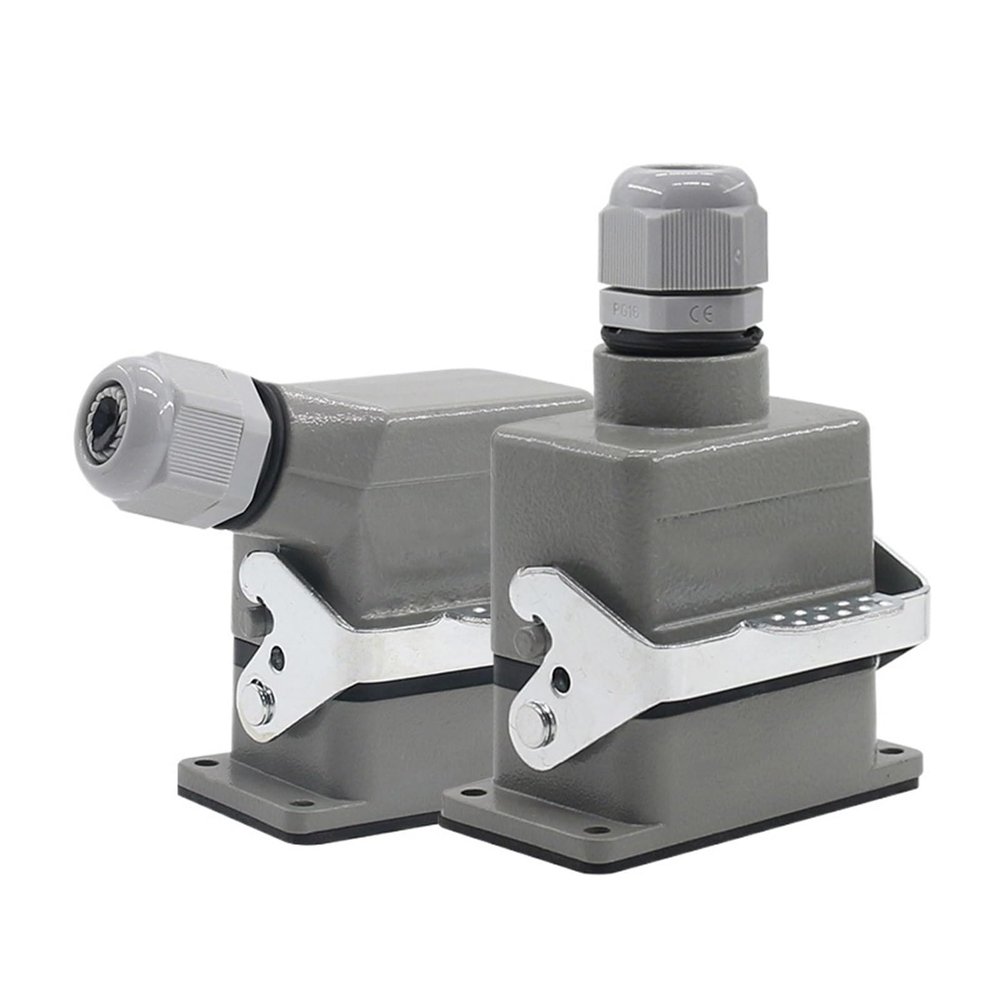 HDC-HE-06 Rectangular Heavy Duty Connector 6-pin Aviation Industry Waterproof Wire Connector 16A 500V(6 pins top line)