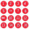 VILLCASE 16 Pcs Red Plastic Billiard Dice for Pool Table Accessories, Numbered Multi-Sided Game Dice with Match Recording Function, Versatile Use for Billiard and Entertainment Venues view 1