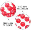 VILLCASE 16 Pcs Red Plastic Billiard Dice for Pool Table Accessories, Numbered Multi-Sided Game Dice with Match Recording Function, Versatile Use for Billiard and Entertainment Venues view 3