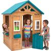 Hurtle Wooden Kids Playhouse, Outdoor Wood House with, Snack Window, Flower Box, Wide Windows, for Ages 3-8, Spacious Backyard Play House for Up to 3 Kids, Durable, Easy Quick Assembly view 1