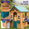 Hurtle Wooden Kids Playhouse, Outdoor Wood House with, Snack Window, Flower Box, Wide Windows, for Ages 3-8, Spacious Backyard Play House for Up to 3 Kids, Durable, Easy Quick Assembly view 3