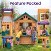 Hurtle Wooden Kids Playhouse, Outdoor Wood House with, Snack Window, Flower Box, Wide Windows, for Ages 3-8, Spacious Backyard Play House for Up to 3 Kids, Durable, Easy Quick Assembly view 4