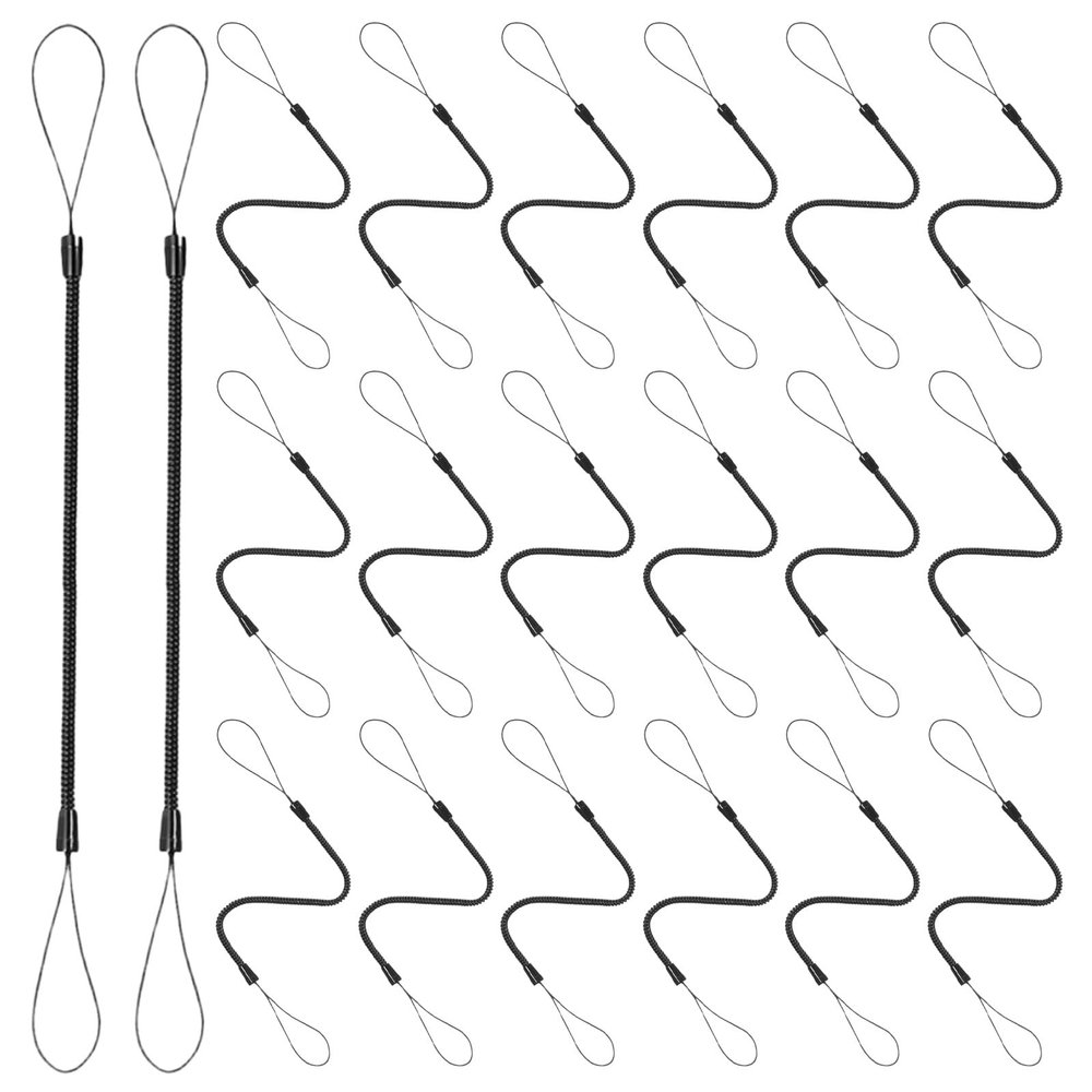 Toddmomy 30pcs Elastic Tether Lanyard: Anti-Lose Plastic Tablet Stylus Lanyard, Black Spring Pen Rope for Touch Screen Pens Drawing Tool Digital Devices