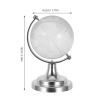 Beatifufu Miniature Globe Glass Ball Desktop Ornament with Rotatable Sphere and Sturdy Placement, Modern Refined Design for Workspace and Bookshelf Decoration view 2
