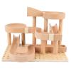 Jiawu Wooden Marble Model Building Kit, Educational Beech Wood Construction Stable Track Design, Mechanical Marble Assembly Model Kit with Assembly Track Blocks Beads for Kids and Adults view 1