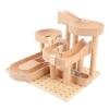 Jiawu Wooden Marble Model Building Kit, Educational Beech Wood Construction Stable Track Design, Mechanical Marble Assembly Model Kit with Assembly Track Blocks Beads for Kids and Adults view 2