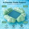 Green Cloud Inflatable Water Float with Mesh Seat, Soft PVC Lake Rafts, 4 Air Chambers view 3