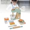 Jiawu Wooden Blender Play Set, Sturdy Beech Wood Design Bake Mixer Toy, Wooden Kitchen Toys Blender with Rolling Pin Milk Spatula Weighing Scale Bowl Egg for Toddlers Preschool view 4