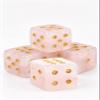 4Pcs Pink Crystal Dice Set, Natural Gemstone D6 Dice, Right Angle Mahjong Dice with Storage Bag, Polished Energy Stone Tabletop Game Dice for Mahjong Craps Board Game view 1