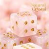 4Pcs Pink Crystal Dice Set, Natural Gemstone D6 Dice, Right Angle Mahjong Dice with Storage Bag, Polished Energy Stone Tabletop Game Dice for Mahjong Craps Board Game view 3