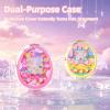 Hard Protective Case Compatible with Tamagotchi Meets, Clear PC Shell with Angel & Devil Wings Stand for Virtual Pet view 2