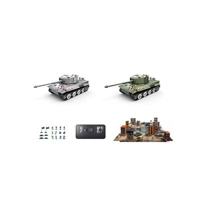 1/64 RC Battle Tank Set, 2.4G Infrared Combat Model with LED Lights