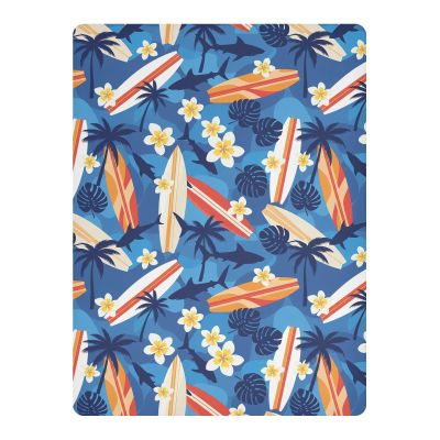 KEEPREAL Tropical Surf Shark Waterproof Crib & Playard Sheet, Soft Fitted Cover
