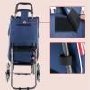 JDXQBLD Trolley Shopping Cart Shopping Trolley with Seat Foldable Grocery Shopping Cart Climb Stairs for Travel Trip Vacations Camping Beach Play Grocery Cart view 3