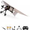 NEREIDS NET Rc Paper Airplane Kit with Gyro Stabilizer DIY Electric Remote Control Plane with Dual Propellers, Lightweight Foldable Flying Stem Toy Micro Fixed Wing Drone Two Electrics view 1
