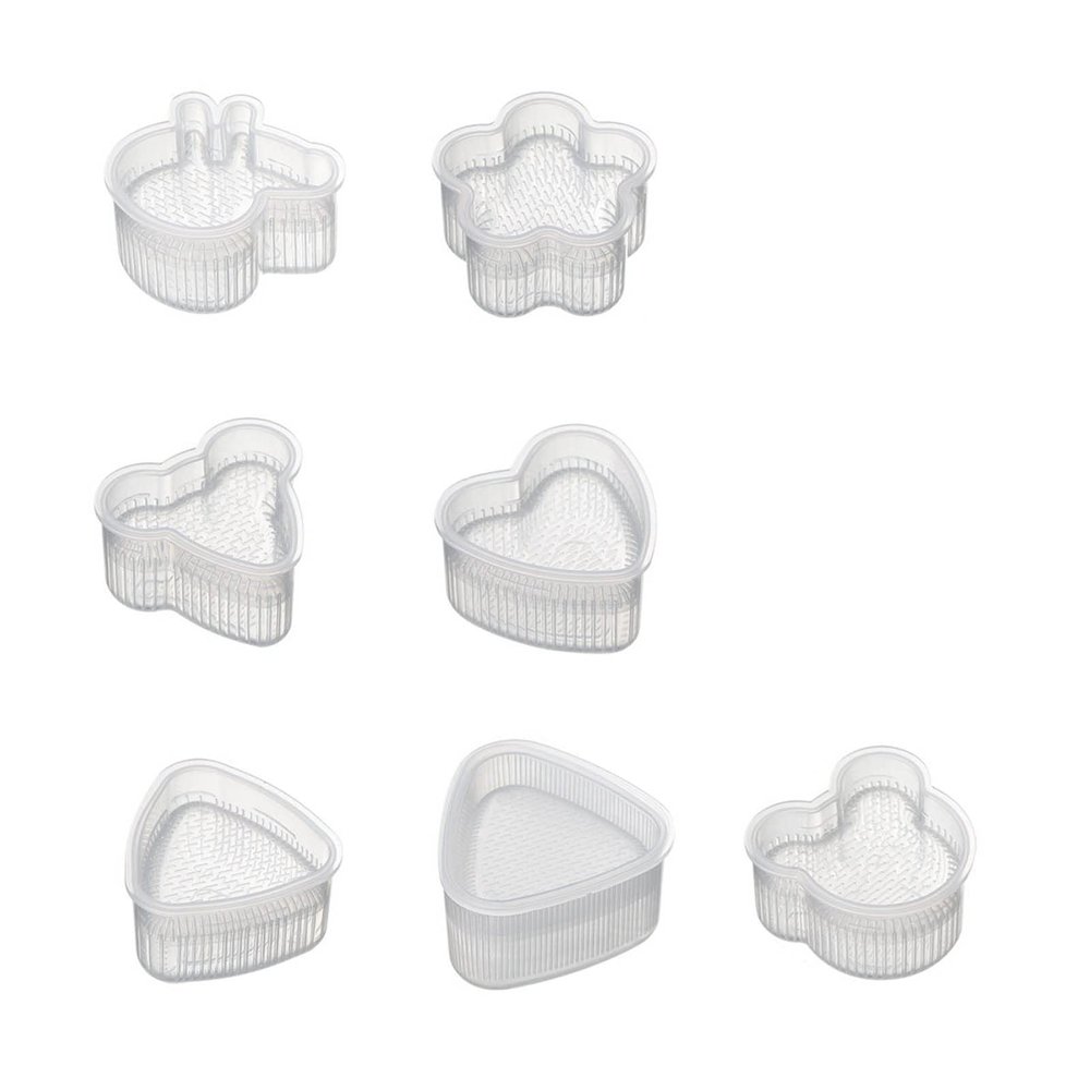 Aramox Sushi Mold, PP Sushi Mold Set of 7 Cartoon Rice Maker Easy Operation Rich Styles for DIY and Rice Balls, for Household Bar Family Cooking with Kids