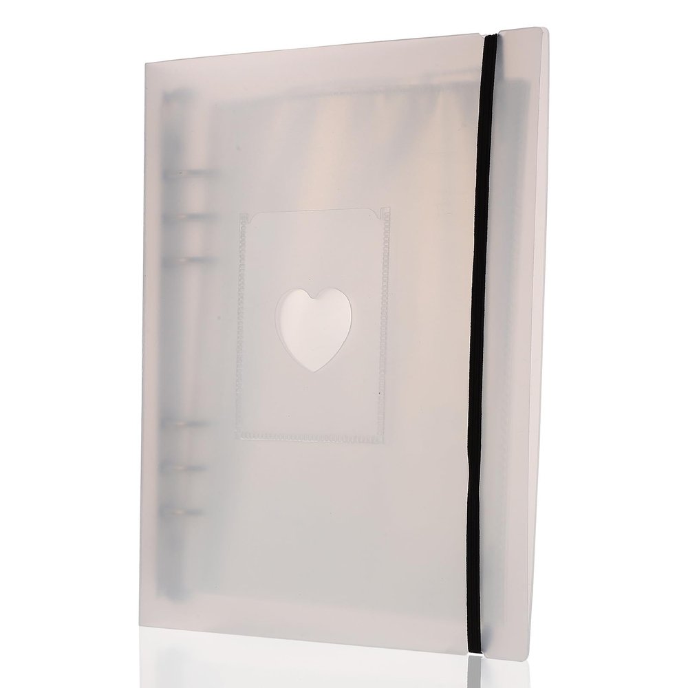 NUOBESTY White Plastic Photo Book Album Binder with 10 Inner Pages for Postcards and Business Cards, Sturdy Stamp Book Binder Suitable for Home Organization