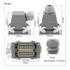 Small Size HDC-HA 32-core Heavy-Duty Connector Aviation Waterproof Power Distribution Cabinet Connector Socket 250V 16A view 2