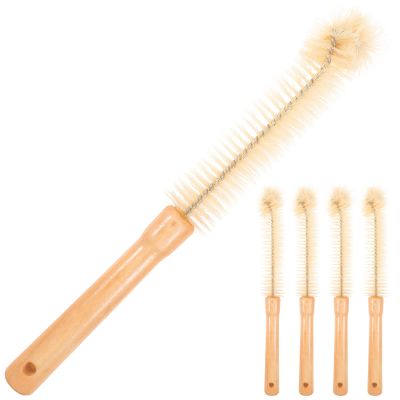 Kichvoe Bottle Cleaning Brush Set Hanging Hole for Storage 5pcs with Long Beech Wood Handle and Bristle Sturdy Kitchen Cup Brush Suitable for Bottles and Cups